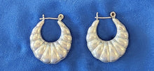 Load image into Gallery viewer, Silvertone Textured Hoop Earrings
