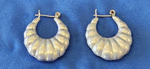 Load image into Gallery viewer, Silvertone Textured Hoop Earrings
