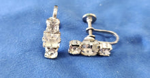 Load image into Gallery viewer, Vintage Silvertone Crystal Screwback Earrings
