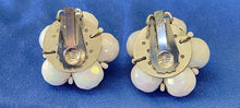 Load image into Gallery viewer, Vintage Iridescent Faux Pearl Cluster Clip Earrings
