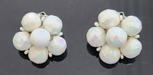 Load image into Gallery viewer, Vintage Iridescent Faux Pearl Cluster Clip Earrings
