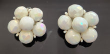Load image into Gallery viewer, Vintage Iridescent Faux Pearl Cluster Clip Earrings
