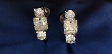 Load image into Gallery viewer, Vintage Silvertone Crystal Screwback Earrings
