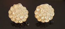 Load image into Gallery viewer, Vintage Round Silvertone Crystal Screwback Earrings
