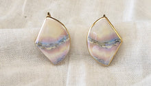 Load image into Gallery viewer, Opal Goldtone Clip Earrings
