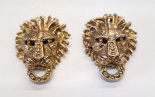 Load image into Gallery viewer, Pair Vintage Bluette France Goldtone Lion's Head Shoe Clips

