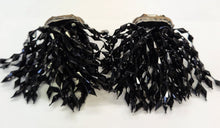 Load image into Gallery viewer, Pair Vintage Musi Black Lucite Fringe Mourning Shoe Clips

