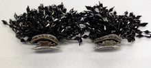 Load image into Gallery viewer, Pair Vintage Musi Black Lucite Fringe Mourning Shoe Clips
