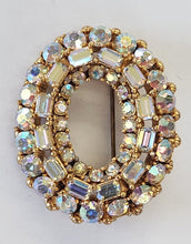 Load image into Gallery viewer, Vintage Goldtone Oval Brooch - Iridescent Crystals
