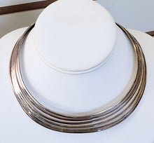 Load image into Gallery viewer, Silvertone Metal Choker Necklace
