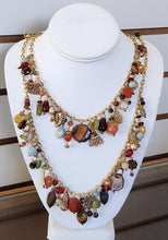 Load image into Gallery viewer, Goldtone Double Chain Multicolor Beaded Necklace

