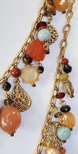 Load image into Gallery viewer, Goldtone Double Chain Multicolor Beaded Necklace

