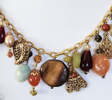 Load image into Gallery viewer, Goldtone Double Chain Multicolor Beaded Necklace
