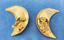 Load image into Gallery viewer, Goldtone Half Moon Clip Earrings
