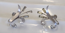 Load image into Gallery viewer, Silvertone &amp; Rhinestone Bouquet Screwback Earrings
