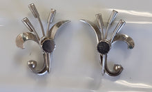 Load image into Gallery viewer, Silvertone &amp; Rhinestone Bouquet Screwback Earrings
