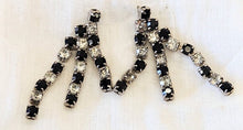 Load image into Gallery viewer, Vintage Clear &amp; Black Rhinestone Dangling Earrings
