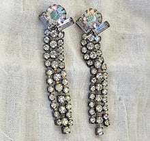 Load image into Gallery viewer, VINTAGE Rhinestone Tassel Drop Earrings
