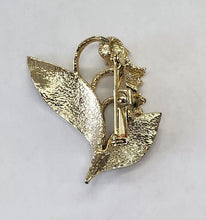 Load image into Gallery viewer, Vintage Brooch - Three Goldtone Flowers with Faux Pearl
