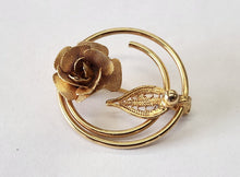 Load image into Gallery viewer, Vintage Sarah Coventry Goldtone Brooch with Rose
