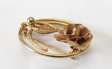Load image into Gallery viewer, Vintage Sarah Coventry Goldtone Brooch with Rose
