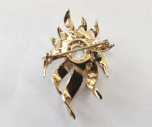 Load image into Gallery viewer, Goldtone Rhinestone Sunburst Pin
