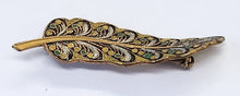 Load image into Gallery viewer, Vintage Damascene Feather Pin
