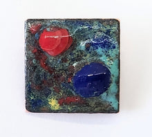 Load image into Gallery viewer, Enamel on Copper Square Pin
