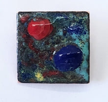 Load image into Gallery viewer, Enamel on Copper Square Pin
