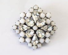 Load image into Gallery viewer, Rhinestone &amp; White Stone Brooch
