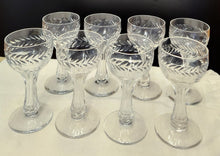 Load image into Gallery viewer, SET 8-Pc Laurel Leaf Hollow Stem Cordial Glasses

