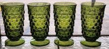 Load image into Gallery viewer, SET 4-Pc Vintage Indiana Glass Whitehall Cubist Footed Iced Tea Glasses

