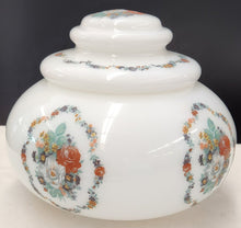 Load image into Gallery viewer, Vintage Hand-painted Milk Glass Vanity Jar
