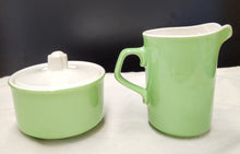 Load image into Gallery viewer, Taylor Smith &amp; Taylor Green Span Ironstone Sugar &amp; Creamer Set
