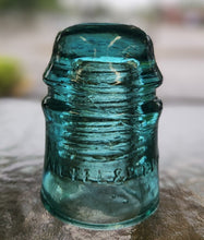 Load image into Gallery viewer, Vintage Am Tel &amp; Tel Co Blue Glass Insulator
