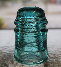 Load image into Gallery viewer, Vintage Am Tel &amp; Tel Co Blue Glass Insulator
