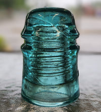 Load image into Gallery viewer, Vintage Am Tel &amp; Tel Co Blue Glass Insulator
