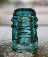 Load image into Gallery viewer, Vintage Am Tel &amp; Tel Co Blue Glass Insulator
