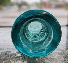 Load image into Gallery viewer, Vintage Am Tel &amp; Tel Co Blue Glass Insulator
