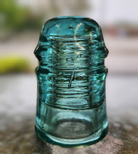Load image into Gallery viewer, Vintage Am Tel &amp; Tel Co Blue Glass Insulator 7
