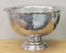Load image into Gallery viewer, NEW Hammered Aluminum Pedestal Bowl 13519
