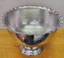 Load image into Gallery viewer, NEW Hammered Aluminum Pedestal Bowl 13519
