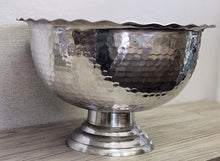 Load image into Gallery viewer, NEW Hammered Aluminum Pedestal Bowl 13519
