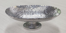 Load image into Gallery viewer, NEW Hammered Aluminum Oval Pedestal Bowl 13520
