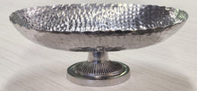 Load image into Gallery viewer, NEW Hammered Aluminum Oval Pedestal Bowl 13520
