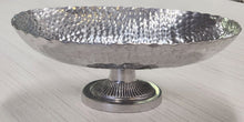 Load image into Gallery viewer, NEW Hammered Aluminum Oval Pedestal Bowl 13520
