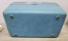 Load image into Gallery viewer, Vintage Sears Courier Hard Shell Blue Train Makeup Case
