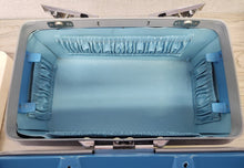 Load image into Gallery viewer, Vintage Sears Courier Hard Shell Blue Train Makeup Case
