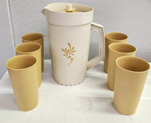 Load image into Gallery viewer, SET Tupperware Almond Harvest Pitcher 800-6 &amp; Six Cups
