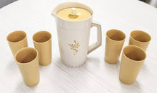 Load image into Gallery viewer, SET Tupperware Almond Harvest Pitcher 800-6 &amp; Six Cups
